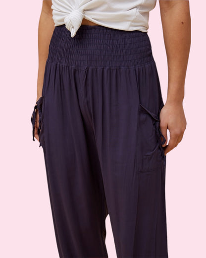 Plain Colours Harem Pants - Navy