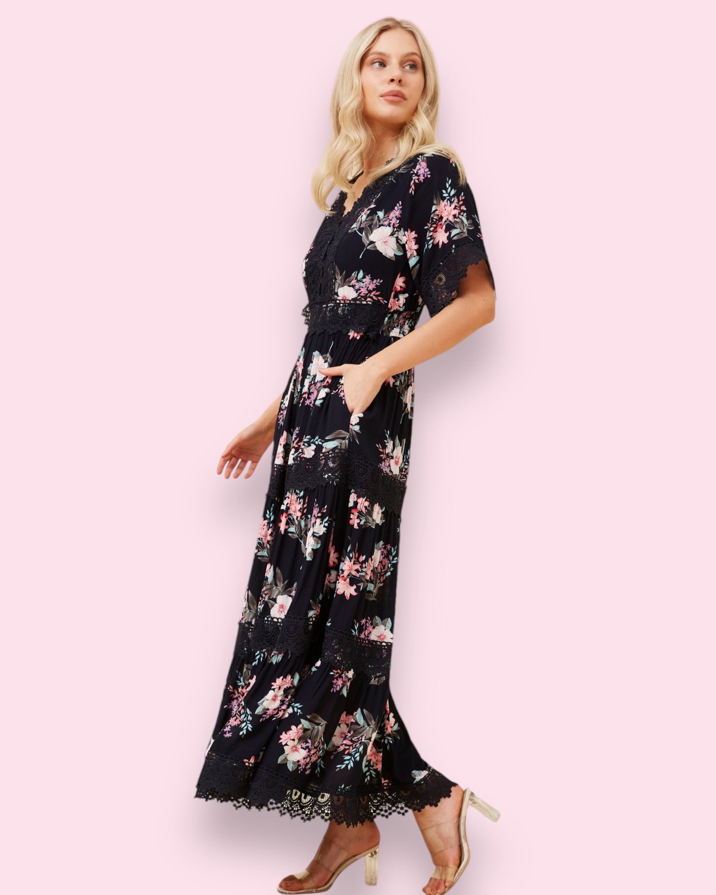 Harper Maxi - Navy Floral