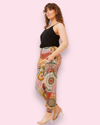 Harem Pants - Multi Colour Circles