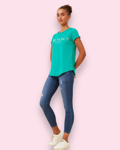 Balmain Rhinestone Tee
