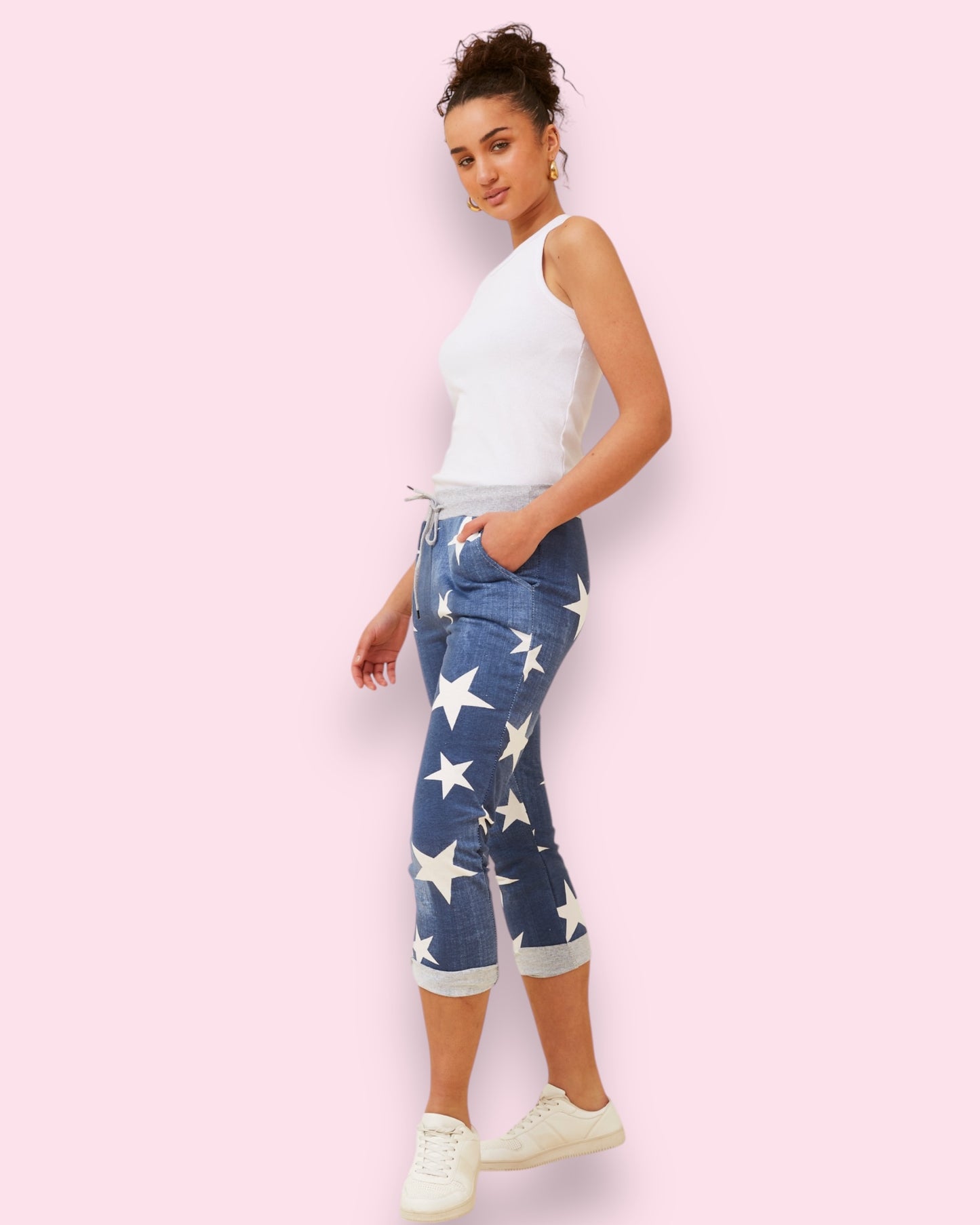 Jazzy 7/8 Printed Pants - Star