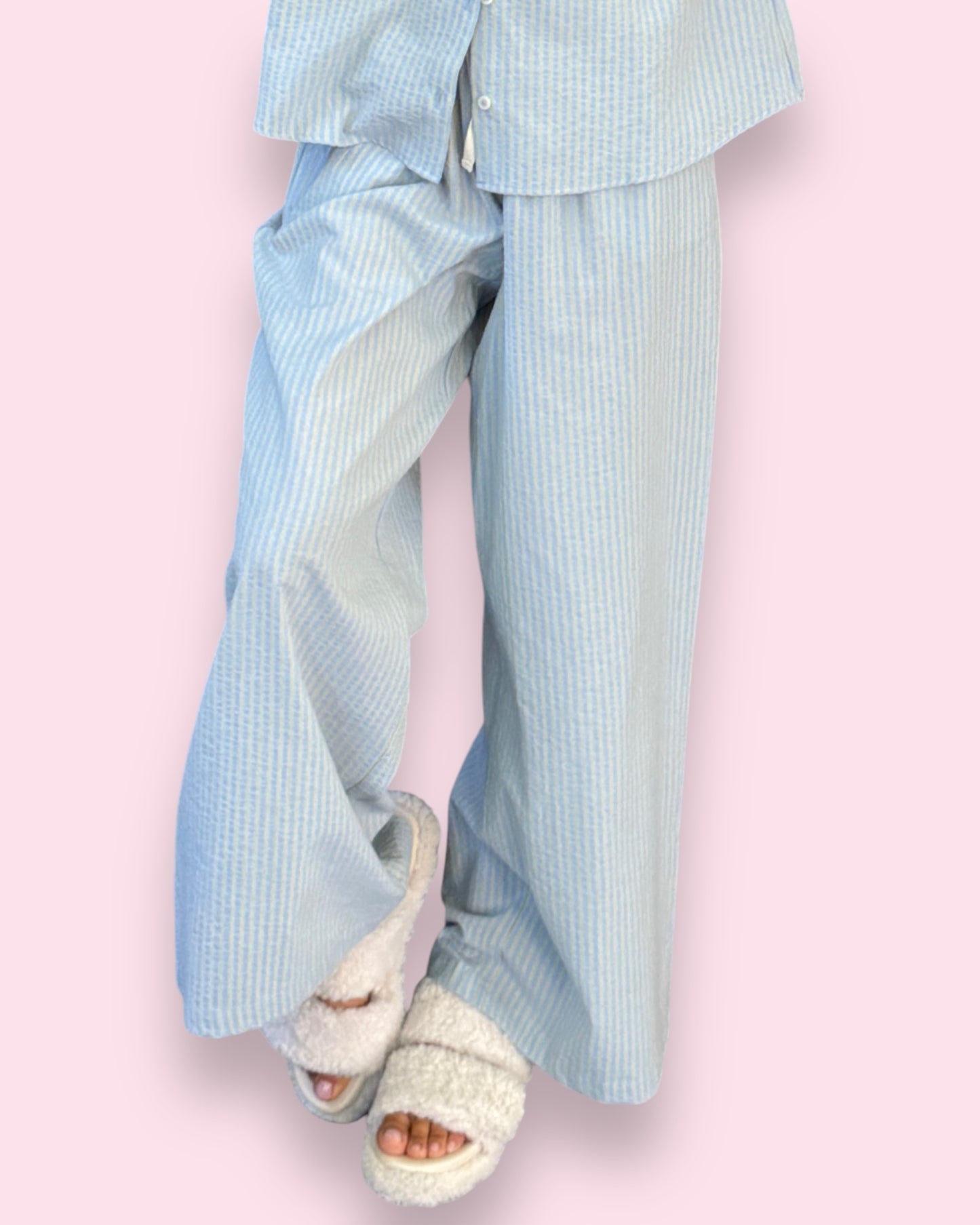 Samara PJ Set - Blue/Green Stripe