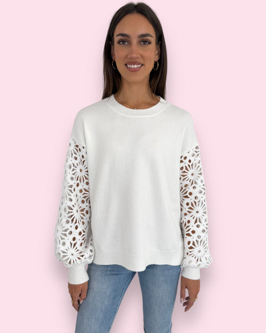Aleena Lace Knit - White