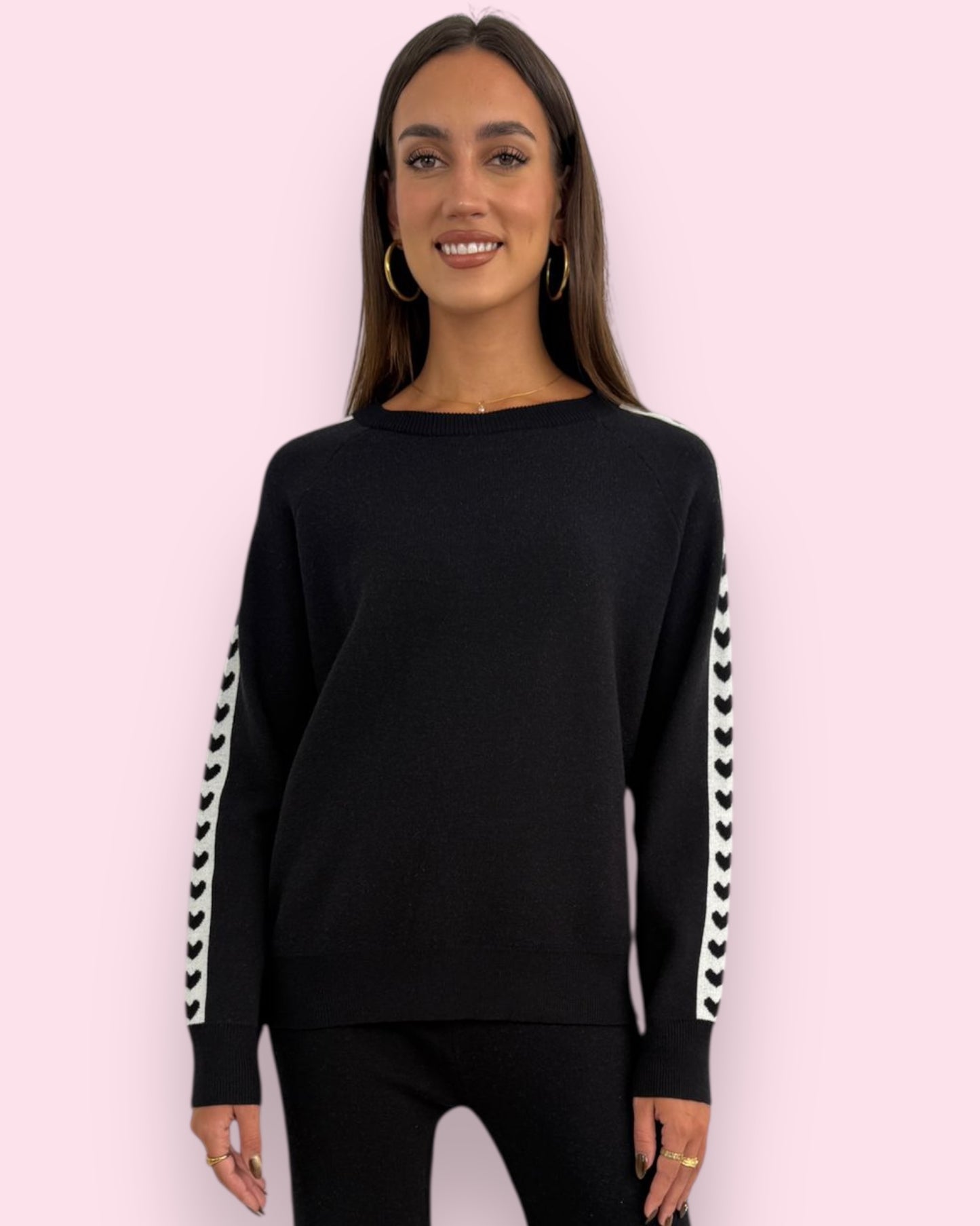 Ainsley Heart Top - Black