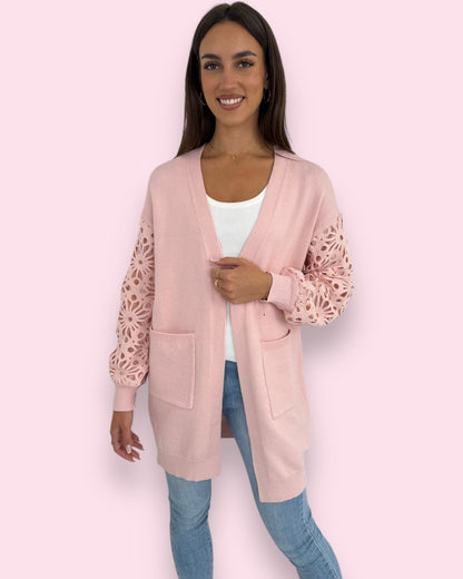 Aleena Lace Cardigan - Pink