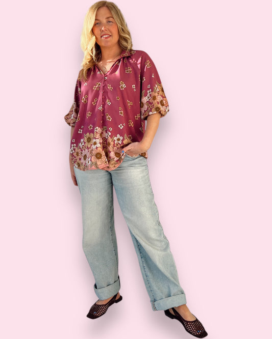Arden Blouse - Bee Orchid
