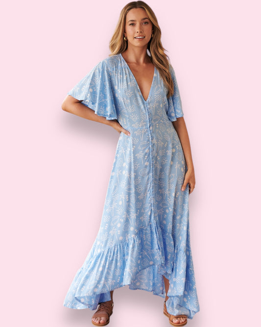 Gracie Maxi Dress - Seashell Cove