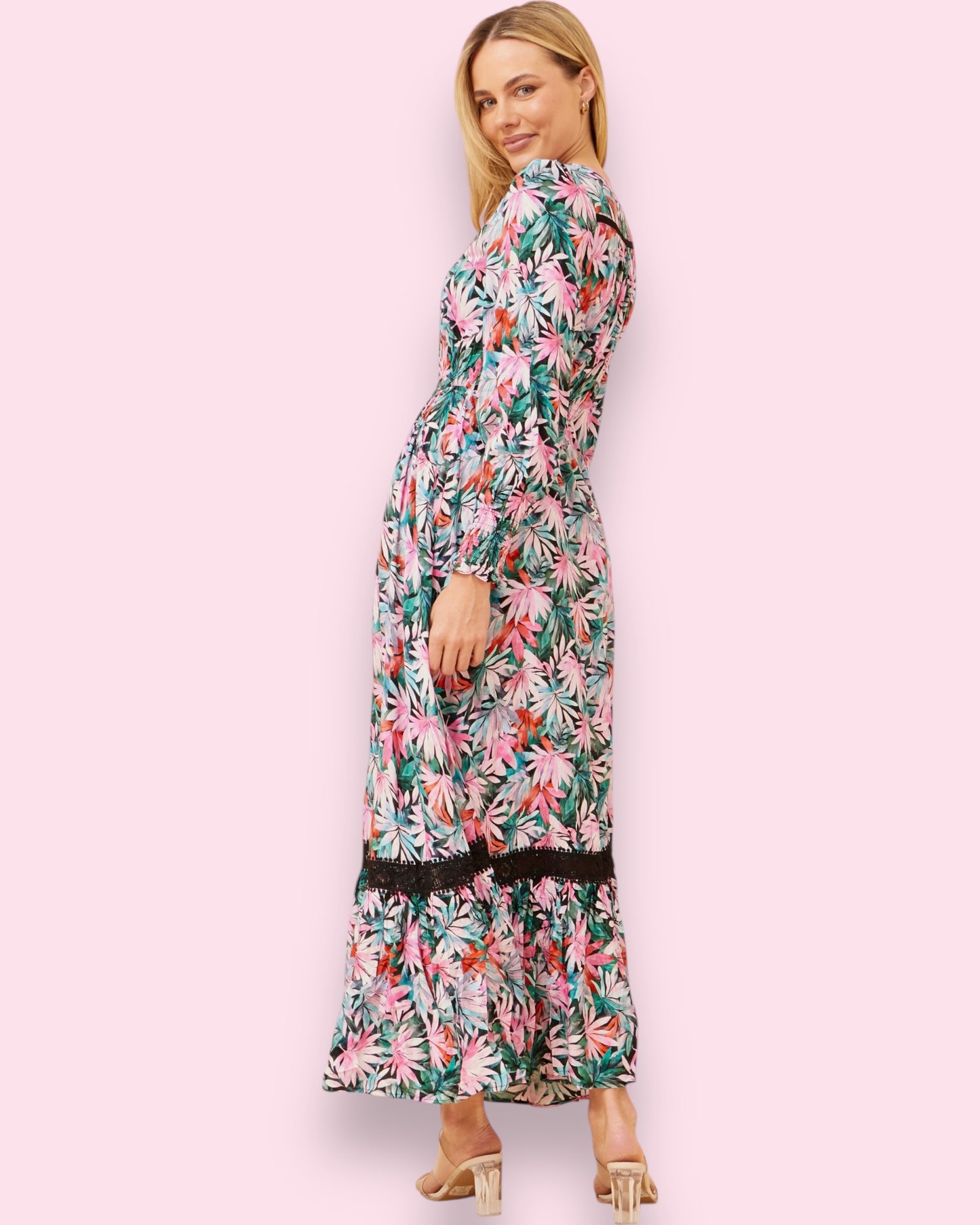 Chloe Maxi Dress - Multi Pink Floral