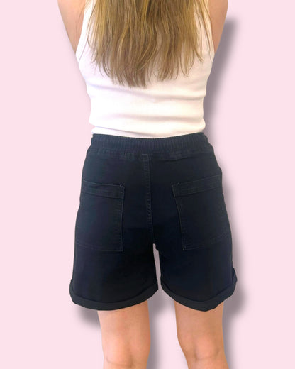 Wendy Elasticised Shorts - Black