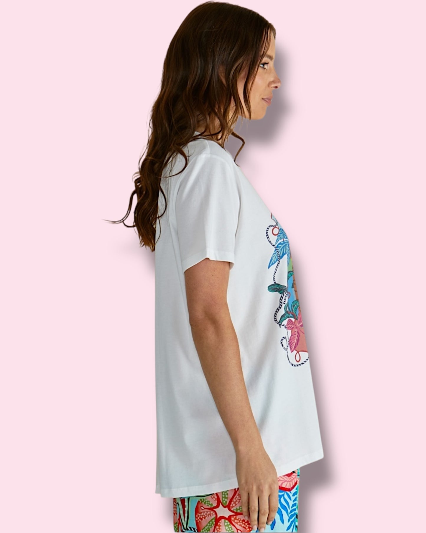 Ellia Crew Tee - Summer Vibes Print