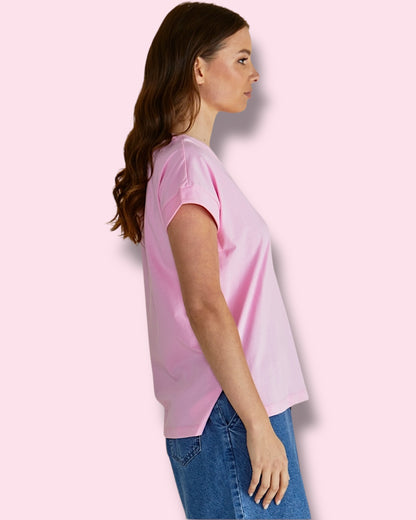 Tracey V-Neck Tee - Pink