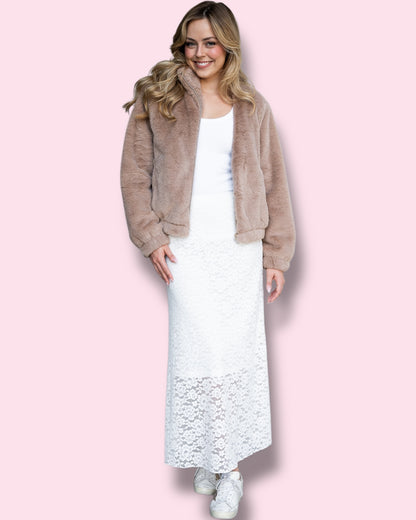 Leyna Lace Skirt - White