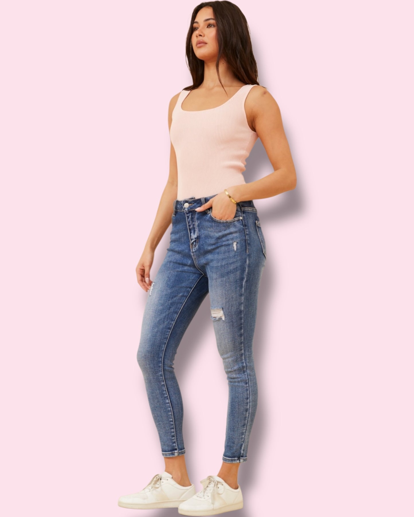 Daria Square Neck Top - Pink