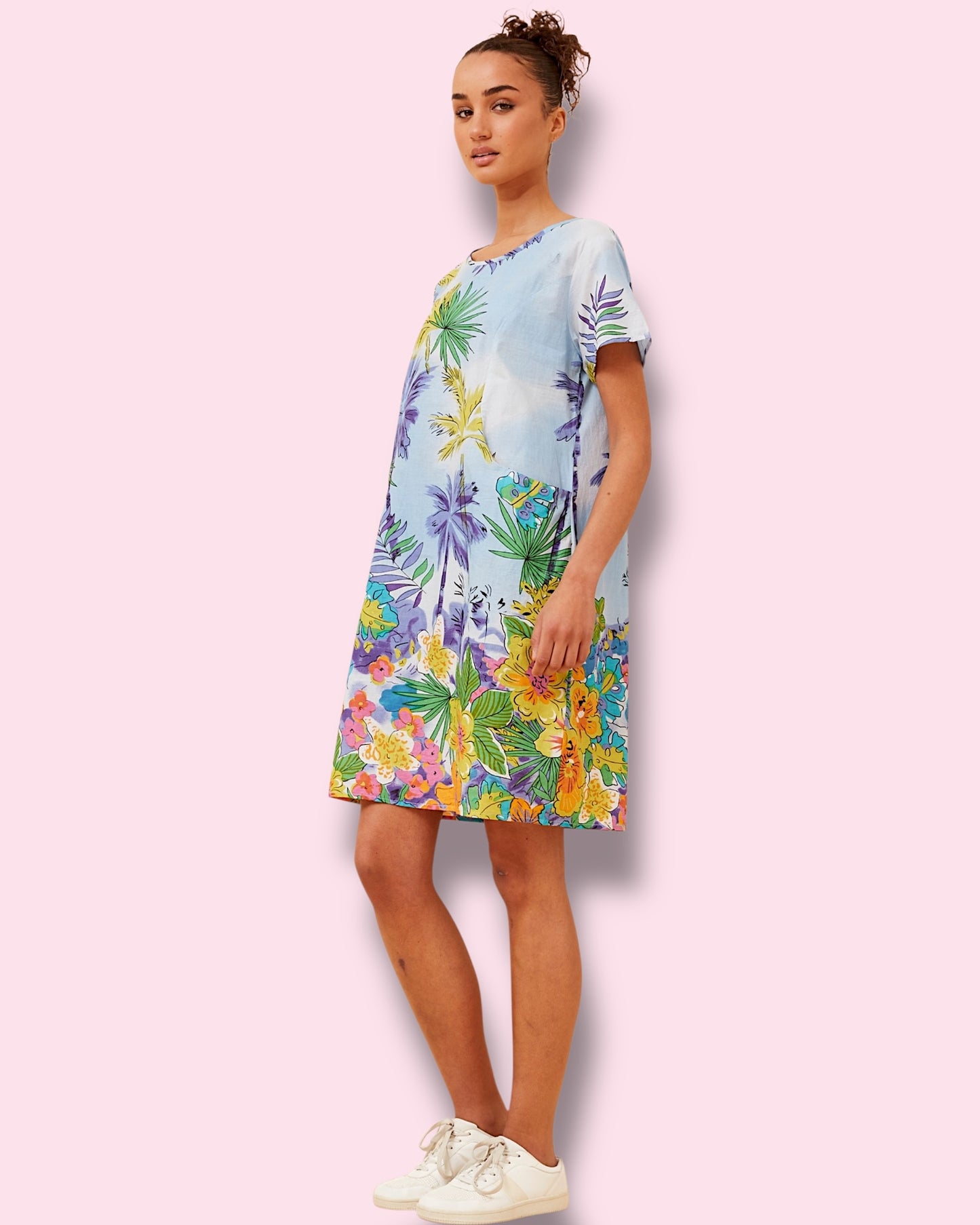 Selena Shift Dress - Tropical Blue