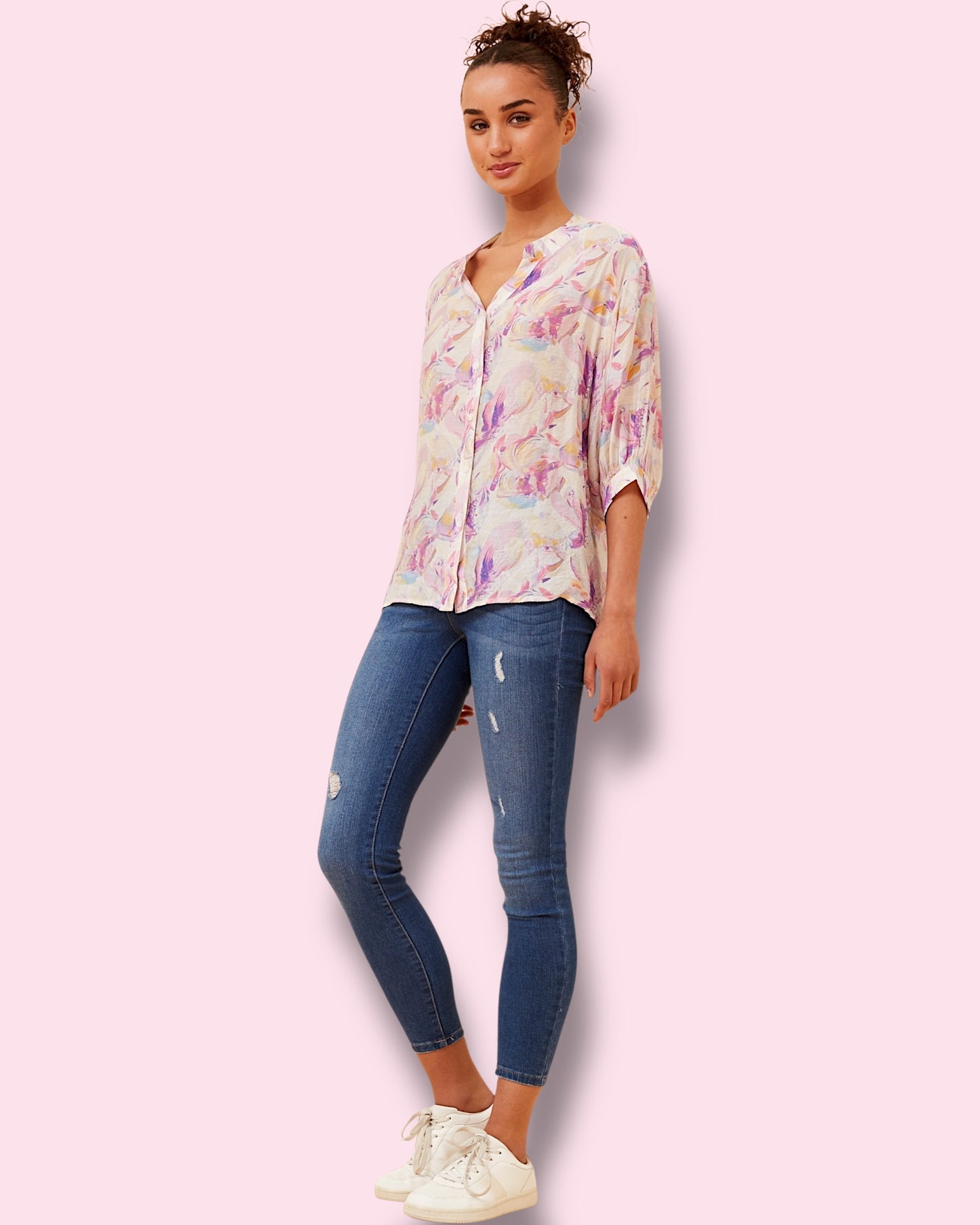 Mia Printed Shirt - Pink
