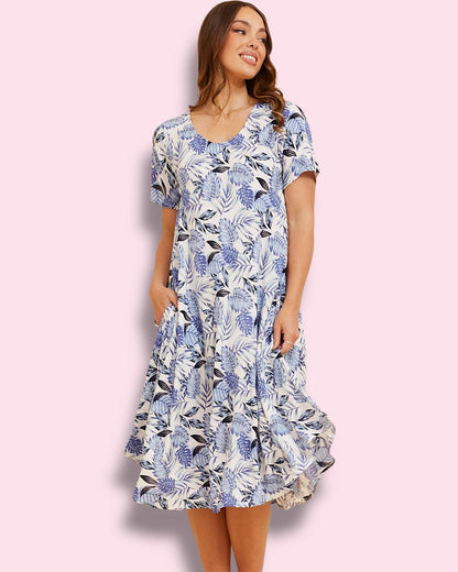 Amirah Dress - Cornflower Blue
