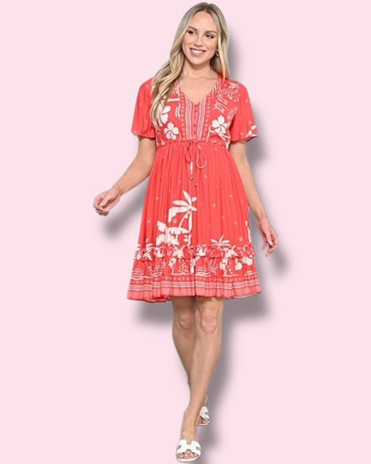 Calista Dress - Red