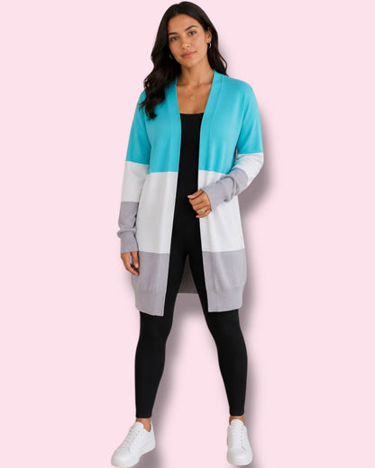 Donna Longline Cardigan - Blue