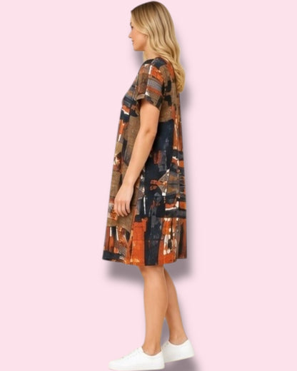 Selena Shift Dress - Burnt Sienna