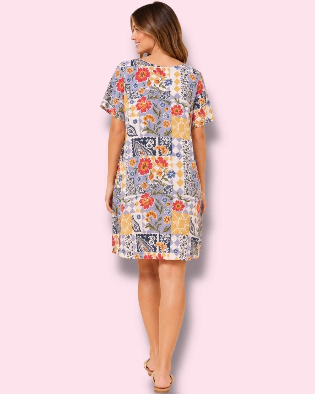 Selena Shift Dress - Multi Blue Floral