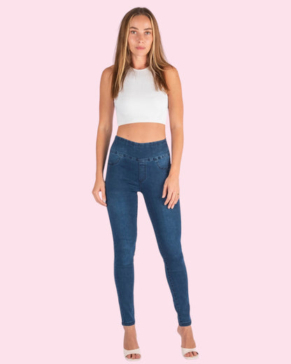 Pull On Mummy Jeans - INDIGO