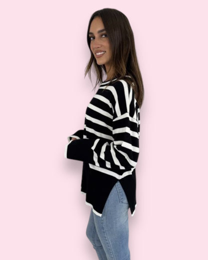 Azariah Striped Knit - Black