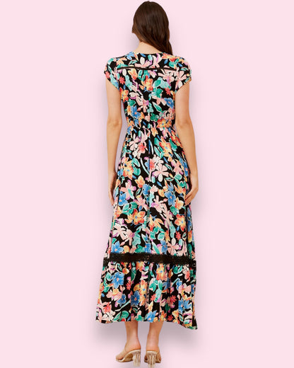 Cleo Maxi - Rainbow/Black Floral