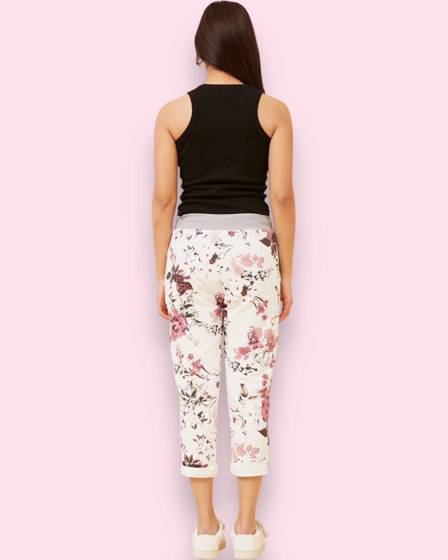 Jazzy 7/8 Printed Pants - Multi White/Red