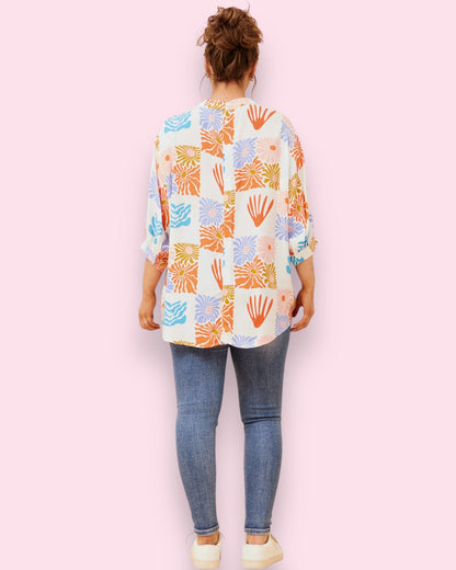 Mia Printed Shirt - Multi White