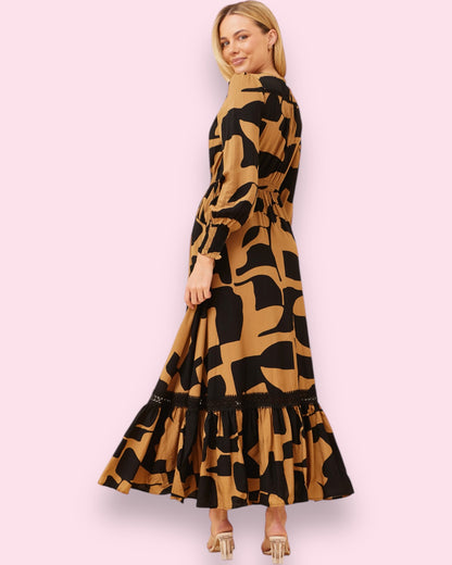 Chloe Maxi Dress - Toffee/Black