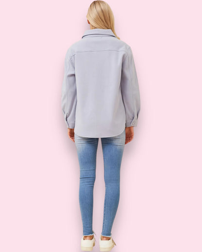 Sloane Shacket - Blue