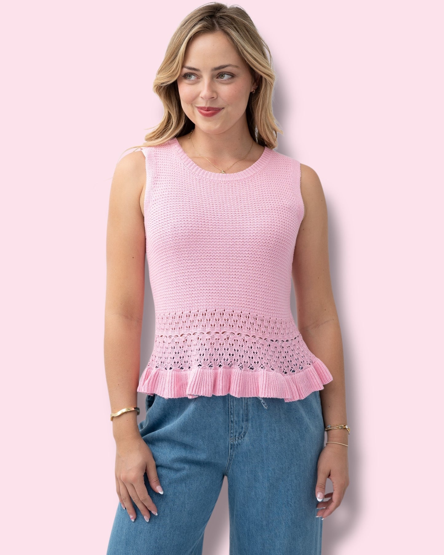 Suzanne Sleeveless Knit - Pink