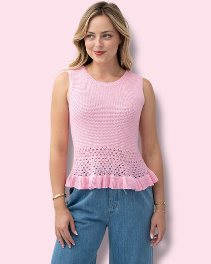 Suzanne Sleeveless Knit - Pink