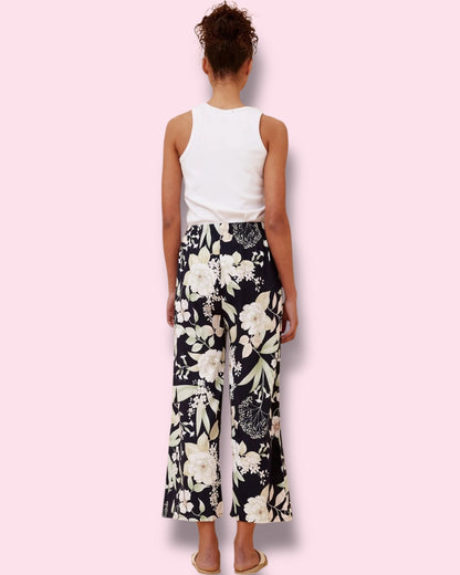 Alba Floral Pants - Navy