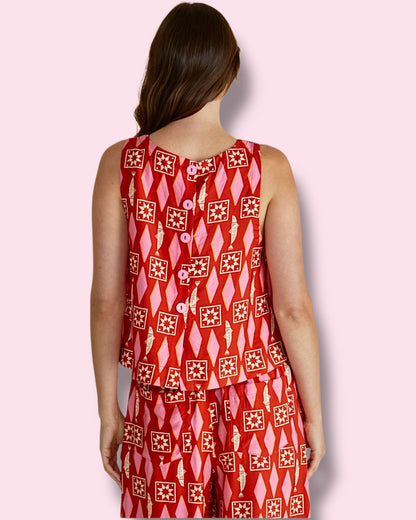 Copacabana Shell Top - Sardinia Print