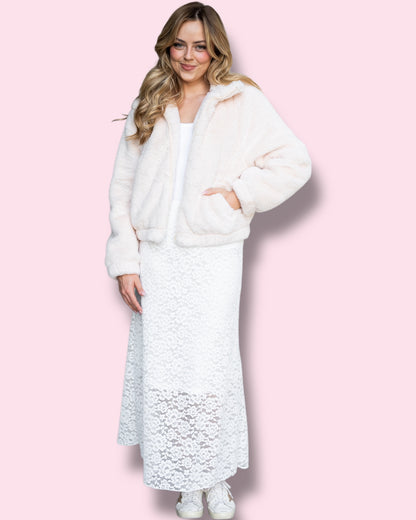 Leyna Lace Skirt - White