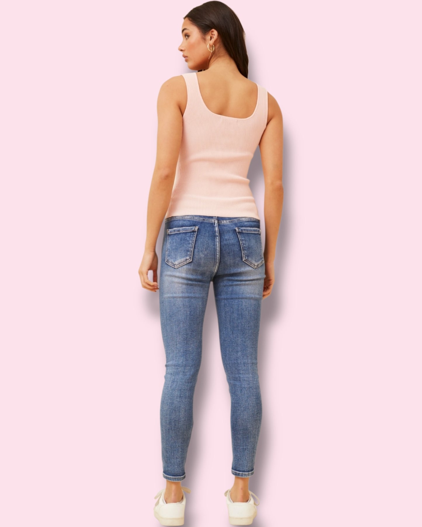 Daria Square Neck Top - Pink