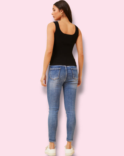 Daria Square Neck Top - Black