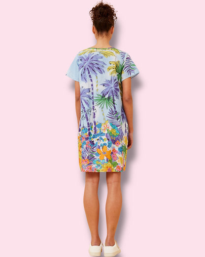 Selena Shift Dress - Tropical Blue