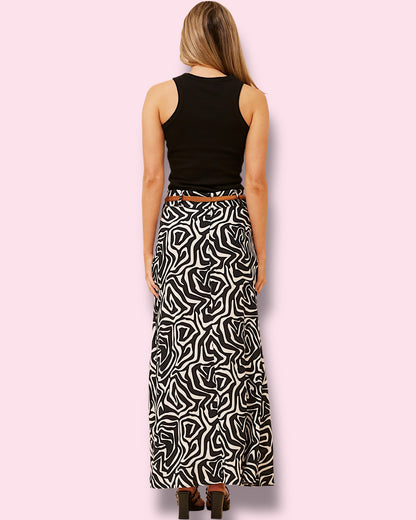Pippa Skirt - Black Swirl