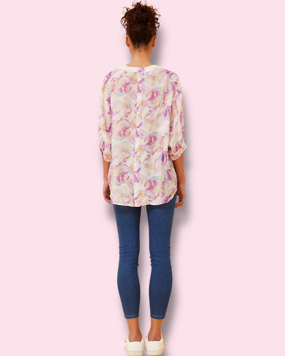 Mia Printed Shirt - Pink