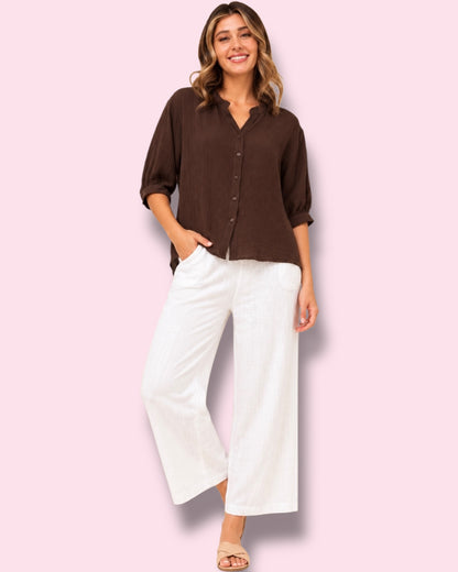 Mia Shirt - Dk Chocolate