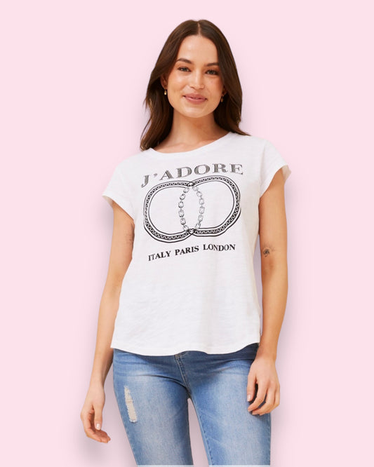 J’ADORE Graphic Tee - White