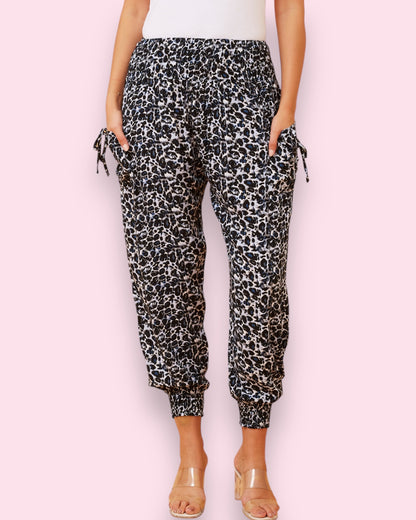 Harem Pants - Multi Blue Animal Print