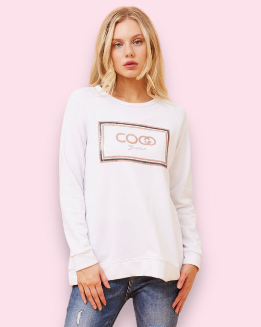 Coco Long Sleeve Tee - White