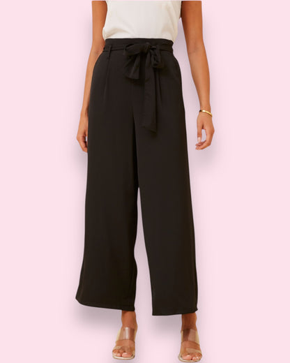 Lena Paperbag Waist Pants - Black