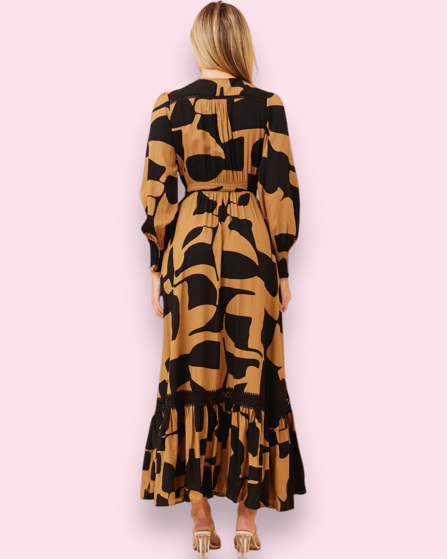 Chloe Maxi Dress - Toffee/Black