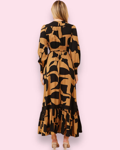 Chloe Maxi Dress - Toffee/Black