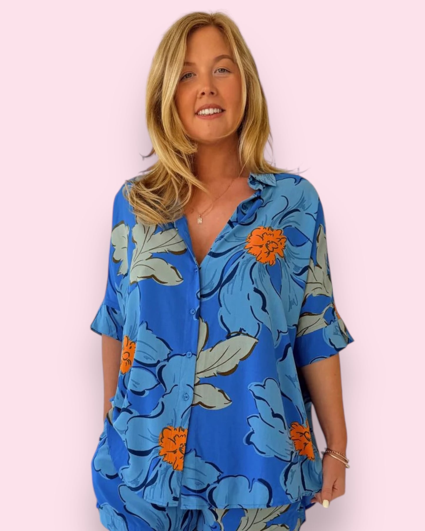River Shirt - Blue Bell Print
