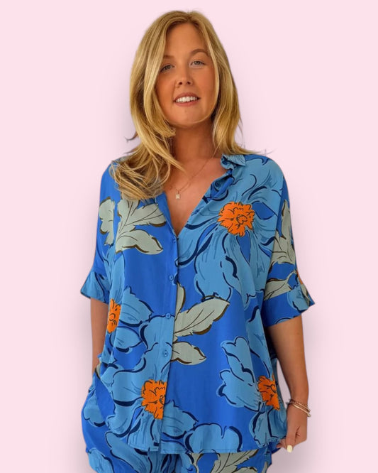 River Shirt - Blue Bell Print